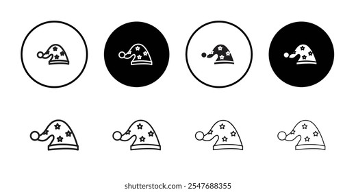 Sleeping hat icon Thin line flat illustration