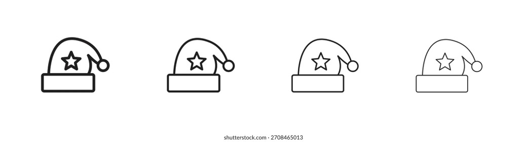 Sleeping Hat icons in black simple line elements.