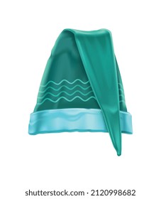 Schlafmütze mit realistischer Komposition mit isoliertem Bild eines bunten Oberschenkels auf unscharfem Hintergrund, Vektorgrafik
