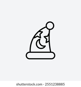 Sleeping hat thin liner icon isolated.