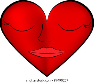 Sleeping heart. Vector illustration.