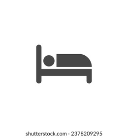 Sleeping Hotel Icon Vector Isolated Black and White Design Graphic