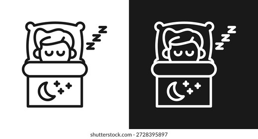Icono De Dormir En Estilo De Línea En Blanco Y Negro