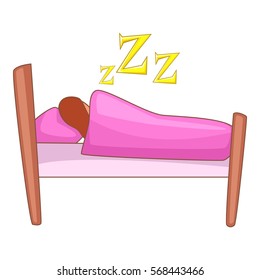 Sleeping icon. Cartoon illustration of sleeping vector icon for web