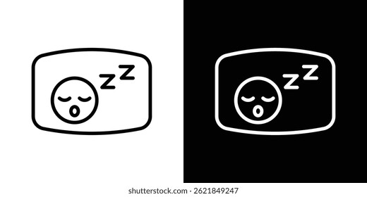Sleeping icon concept stroke on white background