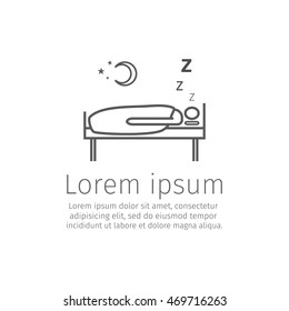 Sleeping icon design. Web line icon.