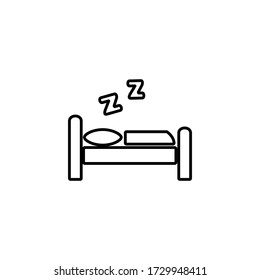 Sleeping icon in flat style. Night sleep sign.