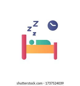 sleeping icon flat vector color design. isolated on white background