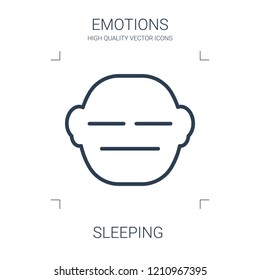 sleeping icon. high quality line sleeping icon on white background. from emotions collection flat trendy vector sleeping symbol. use for web and mobile