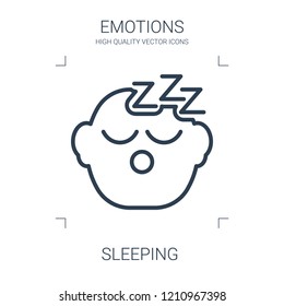 sleeping icon. high quality line sleeping icon on white background. from emotions collection flat trendy vector sleeping symbol. use for web and mobile
