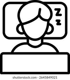 sleeping icon illustration design with outline, this is not made from any AI generation