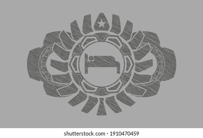 Schlafsymbol im Gray-Hub-Button. Feiner, zarter Hintergrund. Illustration. 