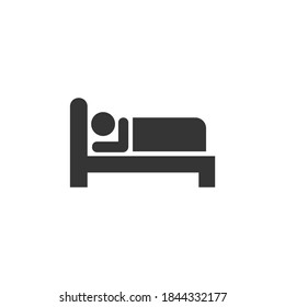 Icono durmiente aislado en gráfico de vectores en blanco y negro