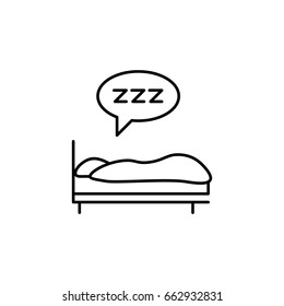 Sleeping icon. Line icon for web and mobile interfaces.