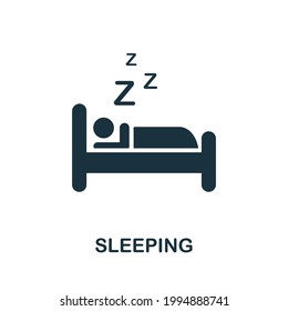 Sleeping icon. Monochrome simple element from therapy collection. Creative Sleeping icon for web design, templates, infographics and more