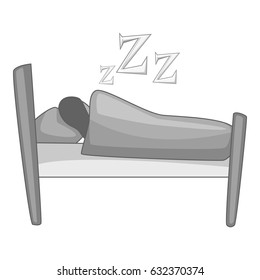 Sleeping icon in monochrome style isolated on white background vector illustration