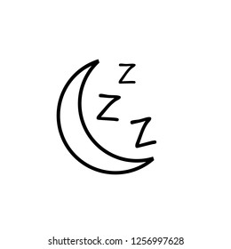 Sleeping icon, Moon zzz vector icon