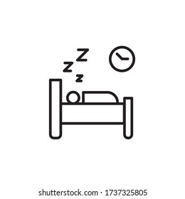 sleeping icon outline design vector. isolated on white background