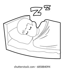 Sleeping icon. Outline illustration of sleeping vector icon for web design