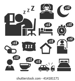 sleeping icon set