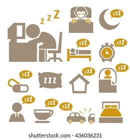 sleeping icon set