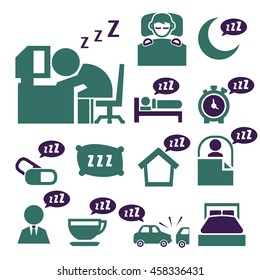 sleeping icon set