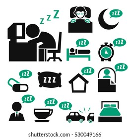sleeping icon set