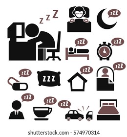 sleeping icon set