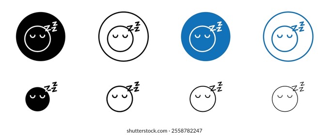Sleeping icon set in black and blue colors