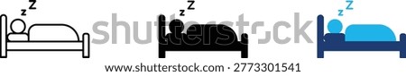 Sleeping icon showing professional rest and relaxation and overnight hospitality service.