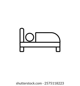 sleeping icon Simple outline illustration