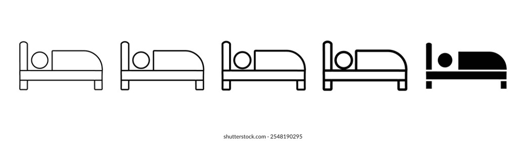 sleeping icon Simple thin line logo set