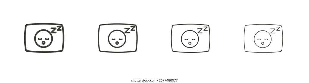 Sleeping icon symbol. Vector isolated illustration.