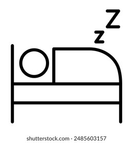 Sleeping icon in thin line style Vector illustration graphic design 