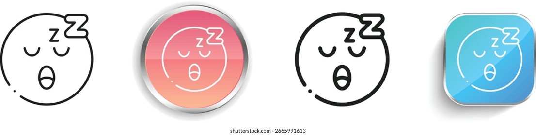 sleeping icon. Thin Linear, Regular and Button Style Design Isolated On White Background