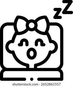 sleeping icon. Thin Linear Style Design Isolated On White Background