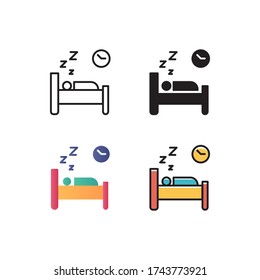 sleeping icon vector with different style design. isolated on white background