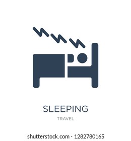 sleeping icon vector on white background, sleeping trendy filled icons from Travel collection, sleeping vector illustration