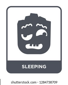sleeping icon vector on white background, sleeping trendy filled icons from Smiles collection, sleeping vector illustration