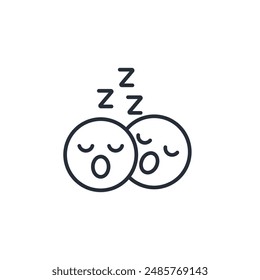 sleeping icon. vector.Editable stroke.linear style sign for use web design,logo.Symbol illustration.