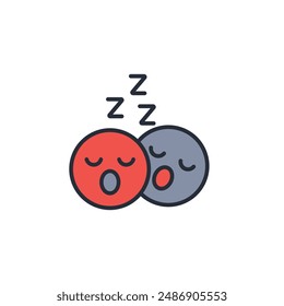 sleeping icon. vector.Editable stroke.linear style sign for use web design,logo.Symbol illustration.