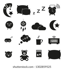 Sleeping icons set