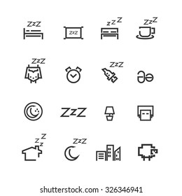 Sleeping icons set ,Vector