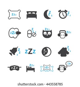 Sleeping icons set ,Vector