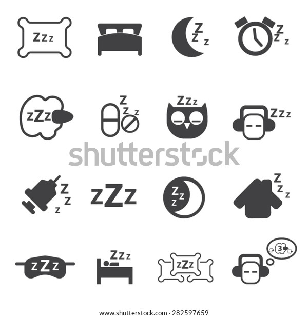 Sleeping Icons Set Vector Stock Vector (Royalty Free) 282597659 ...