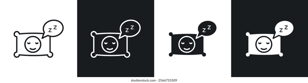 Sleeping icons in Thin line black color. flat simple vector symbols illustration.