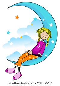 Sleeping Kid - Vector