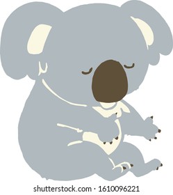 Sleeping Koala Vector illustration on white background.