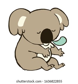 Sleeping Koala Vector illustration on white background.