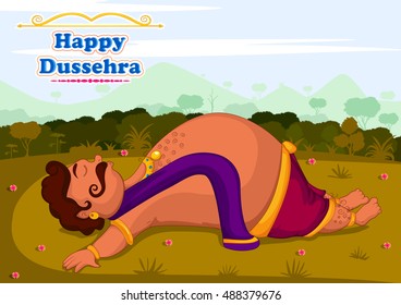 Sleeping Kumbhakarna for Dussehra in vector